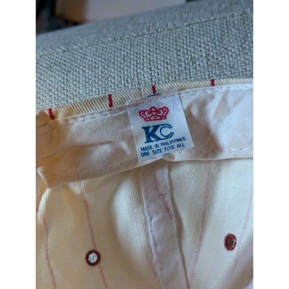 VTG Coca-Cola Coke Snapback‎ Hat White Red Pinstripes KC Tag Americana Nostalgia